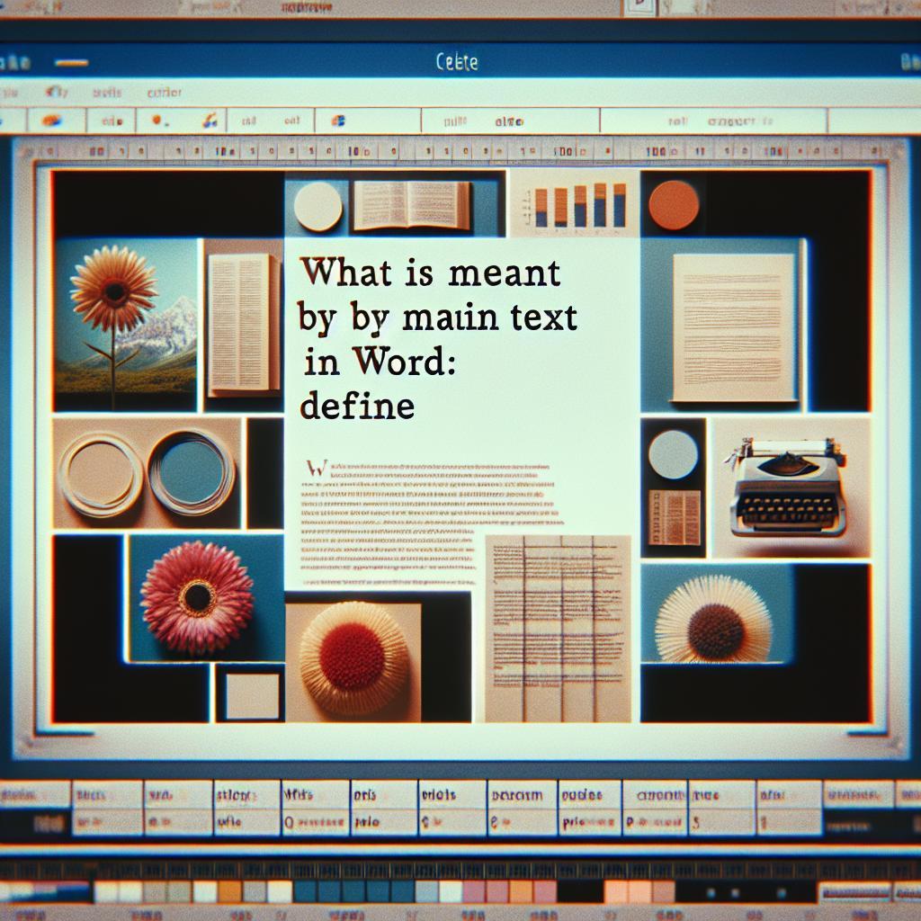 Co je myšleno hlavním textem ve Wordu: Definujte Hlavní Text